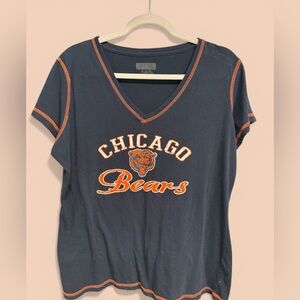 Chicago Bears Women's Navy Blue V-Neck Top